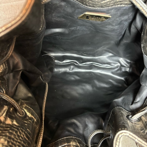 SHARIF Metallic Animal Print Bucket Drawstring Bag - Picture 5 of 16